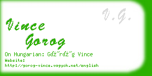vince gorog business card